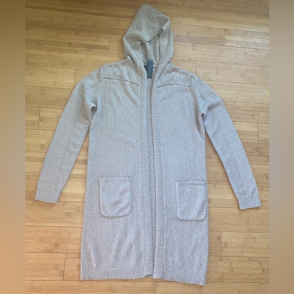 NWT BOBIBLACK HOODIE LONG OPEN CARDIGAN WITH POCKETS SIZE XL IN TAN - Picture 1 of 6